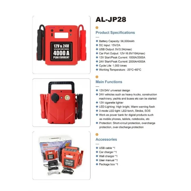 ANG 12V 24V 24000mAh 800A Portable Jump Starter Emergency - Image 5