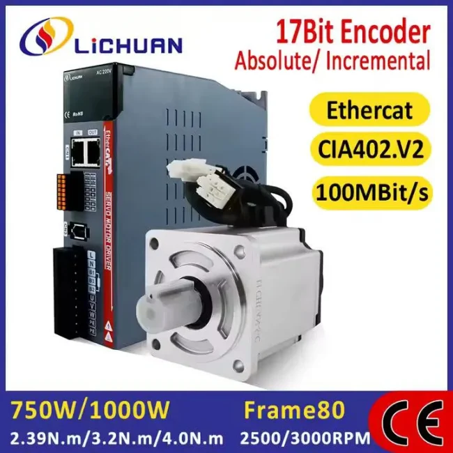 New Ethercat 2500/3000RPM 4.5A/5.8A/4.6A AC Servo Motors And Drivers 750W 1000W 2.39/3.2/4N.m AC Servo Driver Motor Kit for CNC - Image 2