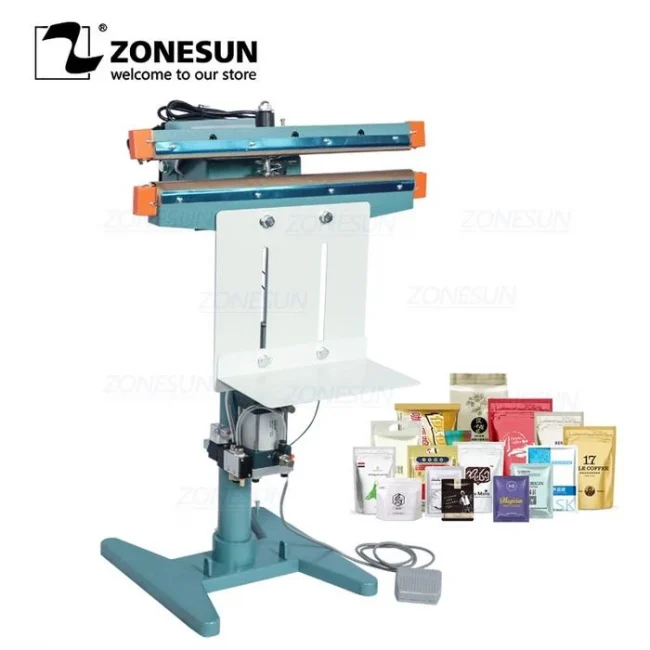 Zonesun Pneumatic Foot Pedal Heat Sealing Machine Dry/Wet - FK450D