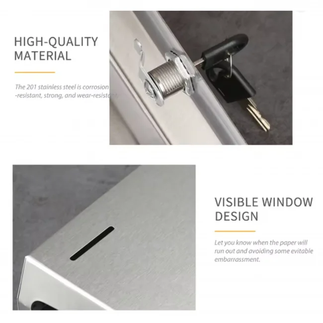 Bathroom Paper Towel Dispenser Wall Mounted Drilling Paper - Image 5