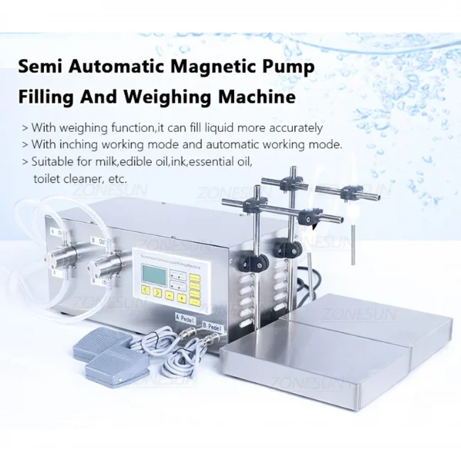 ZONESUN ZS MP252W Semi Automatic Magnetic Pump Filling And Weighing Machine - Image 2
