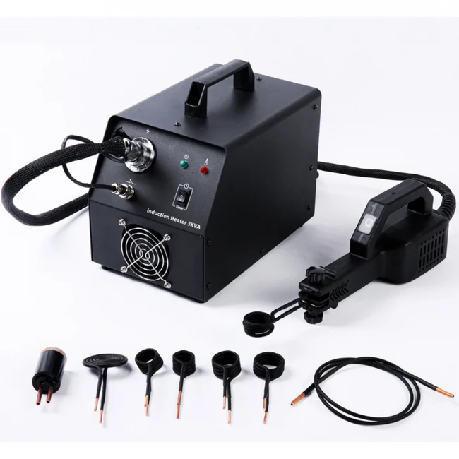 230V 3KVA 100KHZ Mobile Induction Heater For Bolt And Nut Heating Induction Machine Heating Tool Kit