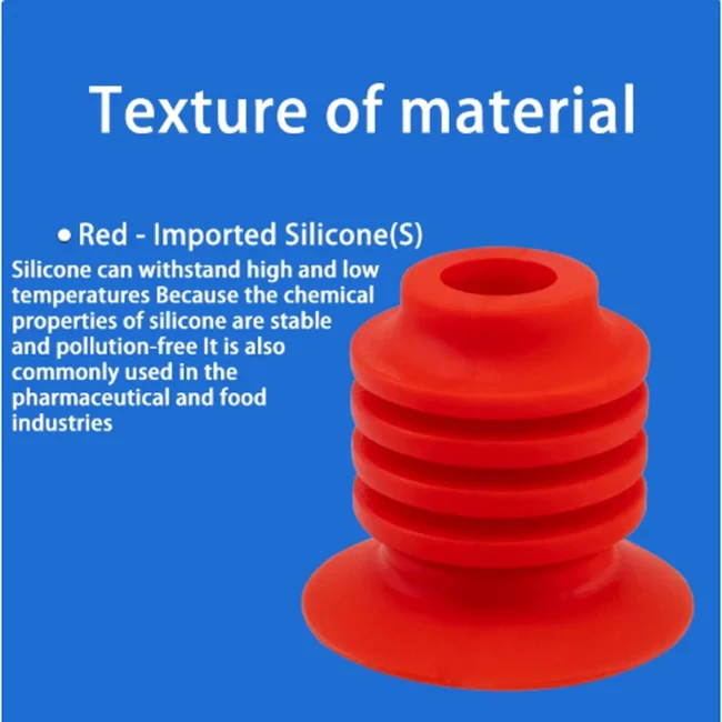 Industrial Silicone Multilayer Tip Corrugated Vacuum Suction Cup - Image 2