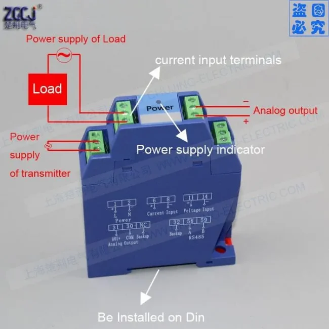 AC 1A AC 5A input 4-20mA true RMS AC current transducer - Image 5
