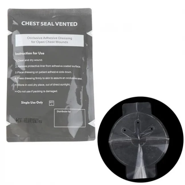 Hydrogel Chest Seal Vented Quick Wound Emergency Dressing - Image 2