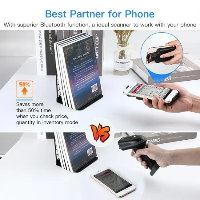 FGIM Eyoyo 2D Phone Back Clip Bluetooth Barcode Scanner Portable - Image 4